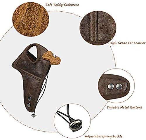 Leconpet Dog Aviator Hat, Dog Winter Pilot Hat with Ear Flaps for Cold Weather (XL, Black)