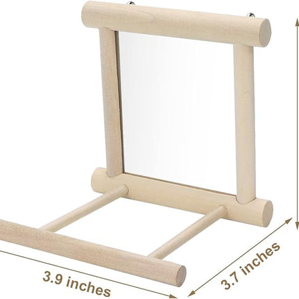 Bird Mirror with Perch Bird Toys for Parrots Budgies Parakeets Cockatiels Lovebirds Finches Canaries