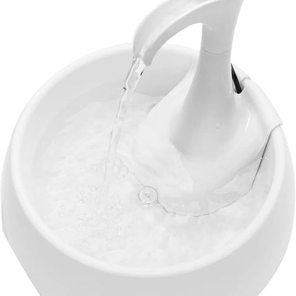 Aqua First Pet Water Fountain - Automatic Drinking Bowl for Cats and Dogs - Light and Portable - Replaceable Filters - Ergonomic Design - 1.2L/42 fl oz - White