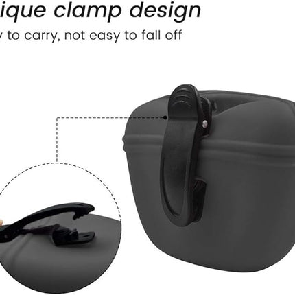 AUDWUD Silicone Dog Treat Pouch,With Dog Training Clicker,Clip on Portable Training Container,Convenient Magnetic Buckle Closing and Upgraded Waist Clip for Enhanced Stability