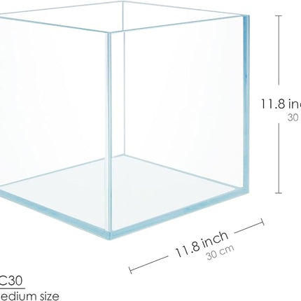 Cube Rimless Frameless Extra Clear All Glass Aquarium, Low Iron Glass Tank, 5mm Glass, White Leveling Mat Included, w/Lids Options