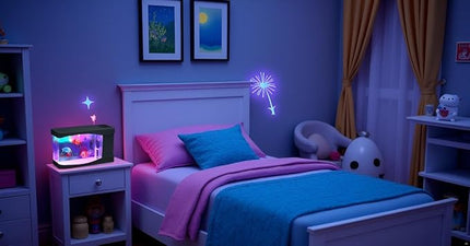 Lightahead Artificial Mini Aquarium A Sensory Multi Colored LED Swimming Fish Tank with Bubbles