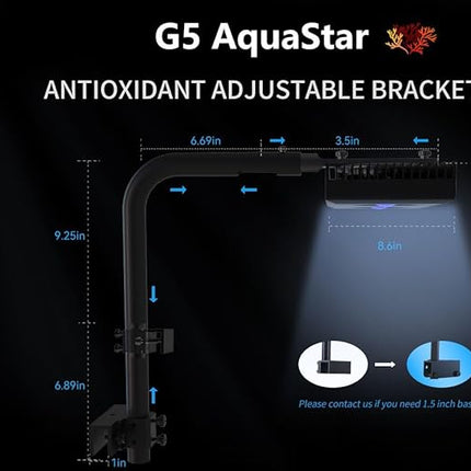 Aquarium Light - 95 Watt Sunrise Sunset Moonlight, Group Control Program Coral Reef Light Dimmable Full Spectrum for Marine Tanks,Saltwater Tank Light with Timer (Brackets)