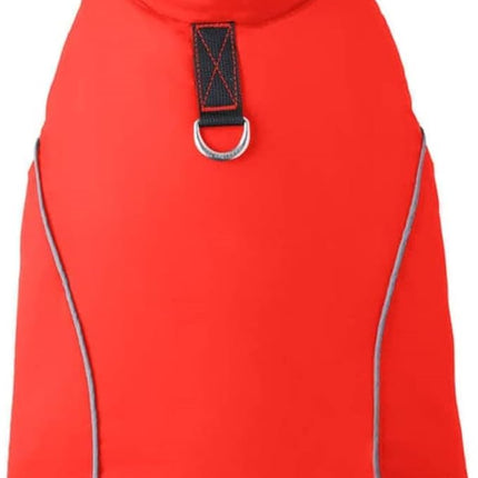 Gooby Sports Vest Dog Jacket - Orange, Medium - Reflective Dog Vest with D Ring Leash Warm Fleece Lined Hook and Loop Closure for Small to Medium Dogs