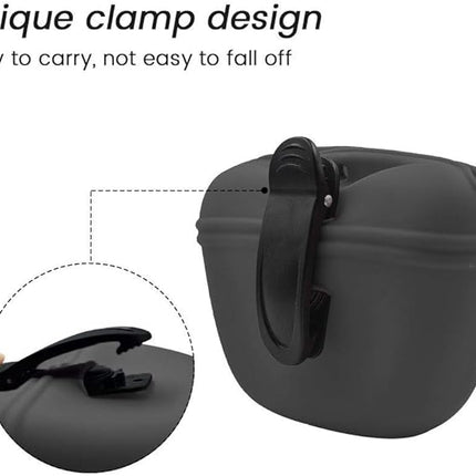 AUDWUD Silicone Dog Treat Pouch,with Dog Training Clicker,Clip on Portable Training Container,Convenient Magnetic Buckle Closing and Upgraded Waist Clip for Enhanced Stability