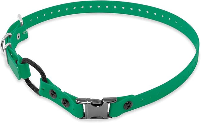 Educator Quick Snap Bungee Dog Collar, Biothane, Waterproof, Odorproof, Easy Connect and Disconnect Clasp and D Ring with Comfort Bungee Loop, Adjustable for Custom Fit, 3/4-Inch, Green