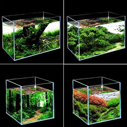 Rimless Low Iron Glass 7.1 Gallon Aquarium Tank (11.8" L × 11.8" W × 11.8" H / 30cm x 30cm x 30cm), 5mm Thickness Standard Jointed