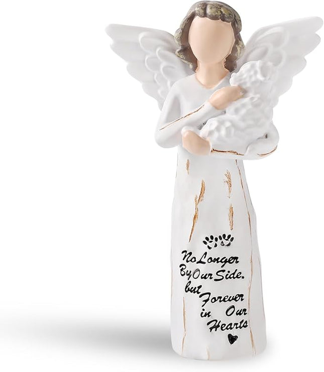 Loss of Dog Sympathy Gift, Dog Memorial Gifts, Angel Figurine, Remembrance Keepsake, Pet Sympathy Gift(White-S Size)