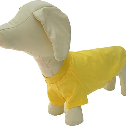 Lovelonglong 2019 Pet Clothing Dog Costumes Dachshund Clothes Blank T-Shirt Tee Shirts for Dachshund Dogs,Corgi 100% Cotton Yellow D-XL