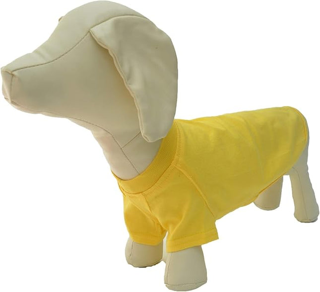 Lovelonglong 2019 Pet Clothing Dog Costumes Dachshund Clothes Blank T-Shirt Tee Shirts for Dachshund Dogs,Corgi 100% Cotton Yellow D-XL