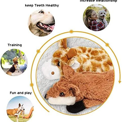Nocciola Dog Squeaky Toys, 5 PCS Crinkle Plush Dog Toys, No Stuffing Dog Toys for Small Medium Large Dogs, Stuffless Puppy Toys for Boredom