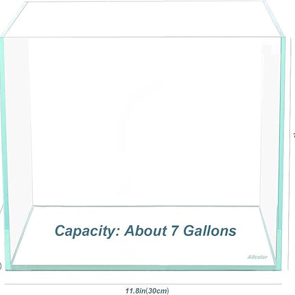 Ultra Clear Rimless Aquarium Tank 6-60 gallons Low Iron Glass (7Gal - Top Glass Canopy)