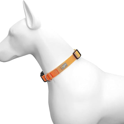 Dog Collar Orange Basic Adjustable Dog Collars with Breathable Quick Release Nylon Pet Collar for Puppy Small Medium Large Dogs Boy