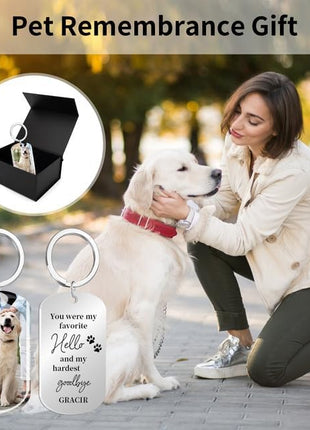 Custom Dog Memorial Keychain with Color Photo & Epoxy Shield - Personalized Pet Loss Gift, Engraved Remembrance Keychain for Dogs/Cats