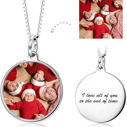 LONAGO Full Color Photo Picture Personalized Necklace Custom Etched Dog Tag Image Pendant with Message Name