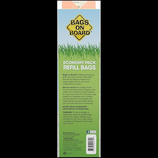 Bags On Board Dog Poop Bags - Strong, Leak Proof Dog Waste Bags - 9 x14 Inches, 315 Multi-Colored Bags