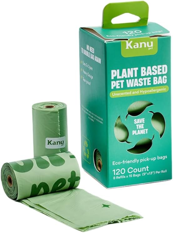 Dog Poop Bags – 120 Count (8 Rolls), Unscented, Leak-Proof, Extra-Thick Waste Bags for Dogs – Easy Tear, Fits All Dispensers – Eco-Friendly Cleanup