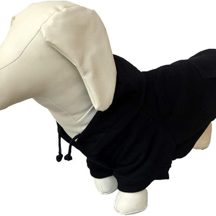 Lovelonglong Blank Basic Hoodie Sweatshirt for Dogs 100% Cotton Fits Small Medium Dachshund Large Dog Black D-L