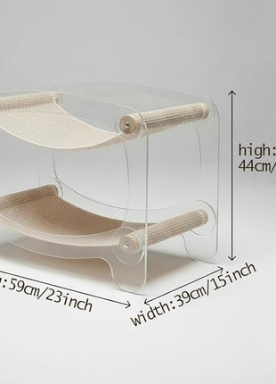 Cat bunk beds Cozy Acrylic cat Hammock cat Bed with sisal Scratcher - Double-Layer Hammock for Indoor Cats and Small Dogs - Soft & wear-Resistant
