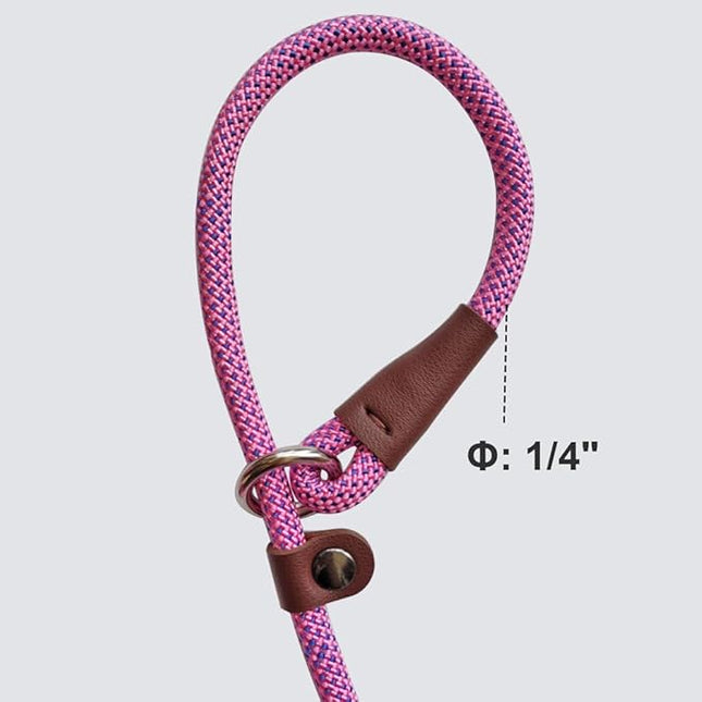 BTINESFUL 7ft Slip Lead Dog Leash, Strong Nylon Rope Leash, 1/4" Dog Training Lead for Small Medium Dogs, 14+ Colors