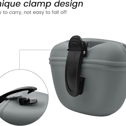 AUDWUD Silicone Dog Treat Pouch,with Dog Training Clicker,Clip on Portable Training Container,Convenient Magnetic Buckle Closing and Upgraded Waist Clip for Enhanced Stability