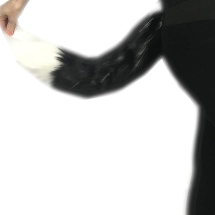 Bianna Creations Faux Fur Animal Tail, Handmade, Cosplay, Anime Lover, Costume Dress Up Pet Play Furry Super Soft Accessory (Fox Candy Black Wolf, 20")