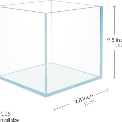 Cube Rimless Frameless Extra Clear All Glass Aquarium, Low Iron Glass Tank, 5mm Glass, White Leveling Mat Included, w/Lids Options