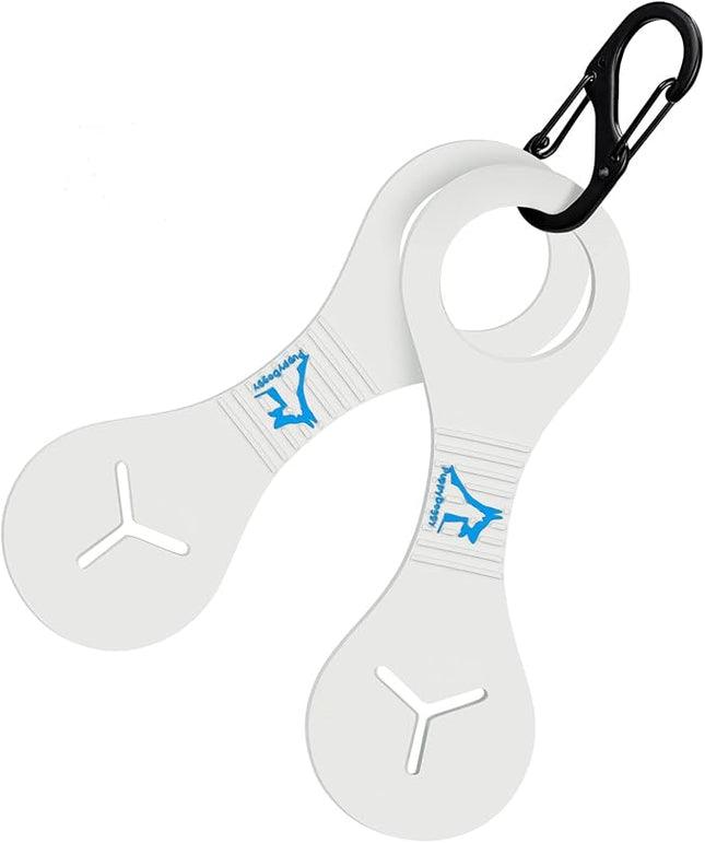 PuppyDoggy Dog Poop Bag Holder for Leash Waste Bag Carrier Dog Poop Bag Dispenser for Walking Running Bicycle Accessory 2 pieces (White)