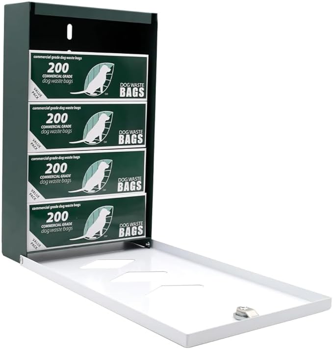 DISPENSE-ART™ collection "Abstract Dogs" - Custom UV printed design on rust-proof aluminum starter dog waste station/roll bag system - Includes 400 dog waste bags & 10x12 Sign