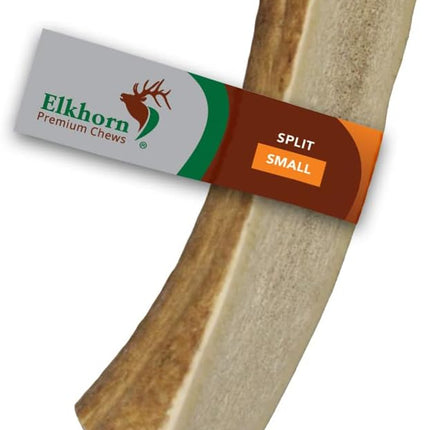 Small Split Single Pack (for 0-20 lb Dogs and Puppies) Premium Grade Elk Antler for Dogs (1 Piece) Sourced in The USA