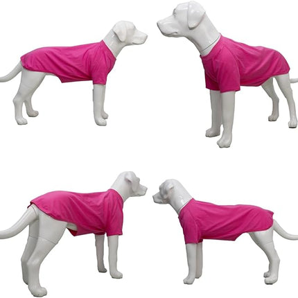 Lovelonglong Pet Clothing Dog Costumes Basic Blank T-Shirt Tee Shirts for Large Dogs Rosered XXXXL
