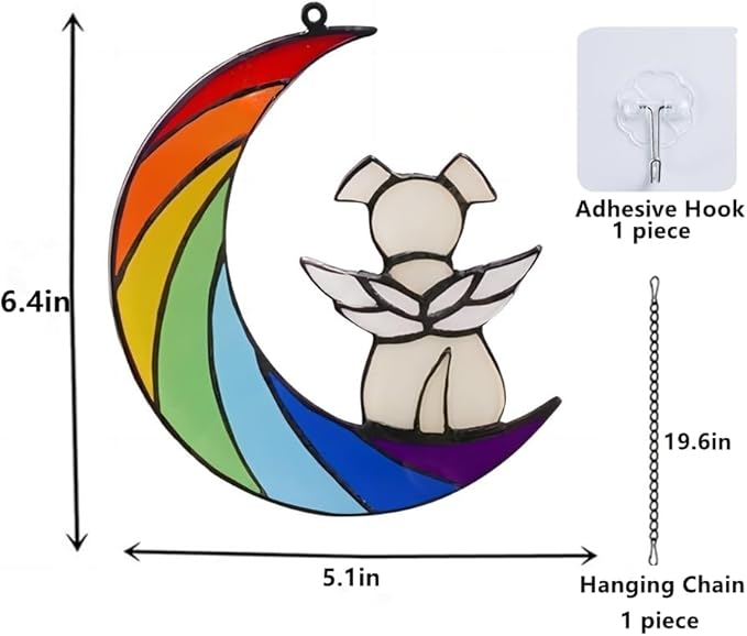 Dog Memorial Gifts, Death Sympathy Gift for Loss of Dogs, Rainbow Bridge Pet Passing Away Pet Memorial Sun Catcher Gifts