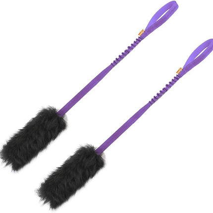 HOWGO Dog Rope,Dog Bungee Chaser 100% Sheepskin,Sheep Smell Tug for All Breeds(Purple, Long Without Ball 2Pack)