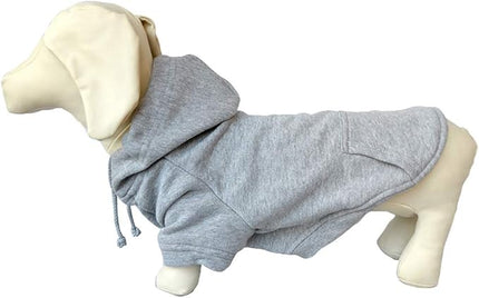 Lovelonglong Blank Basic Hoodie Sweatshirt for Dogs 100% Cotton Fits Small Medium Dachshund Large Dog Gray D-M