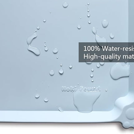 Hoki Found Silicone Pet Food Mats - Non Slip Bowl Placemats for Dogs & Cats - Waterproof, Suitable for Carpet - Frost