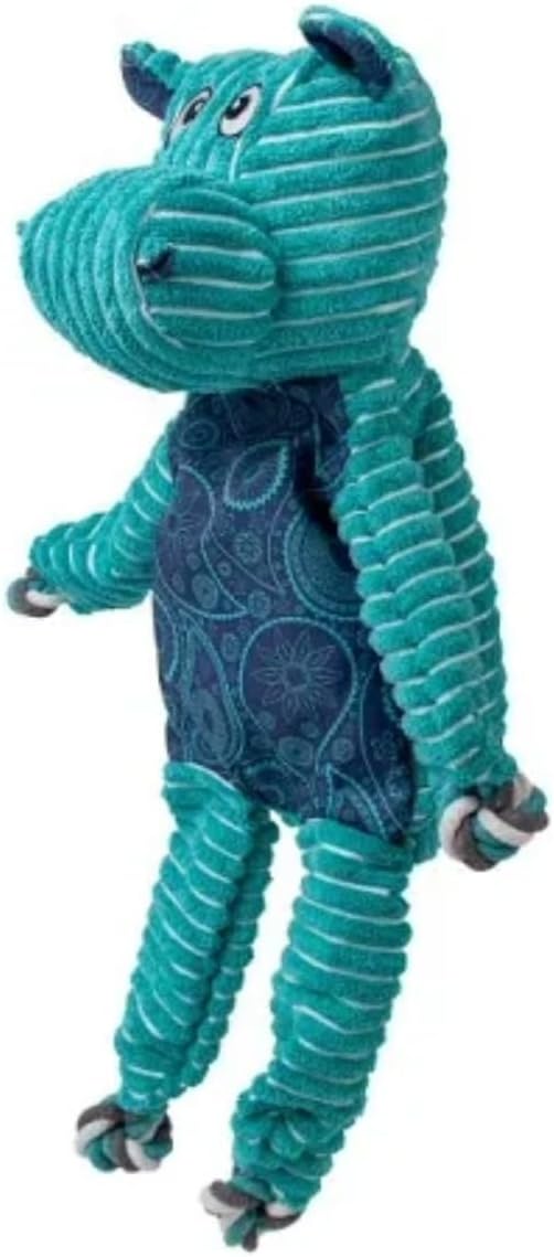 KONG Floppy Knots - Durable No‑Stuffing Squeaky Rope & Plush Dog Toy - for Teething, Playing (Hippo, Extra Large)