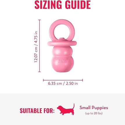 KONG Puppy Binkie - Pacifier Dog Toy for Puppies - Stuffable Treat Chew Toy for Treats - Durable Natural Rubber for Teething Puppy - for Small Puppies - Pink