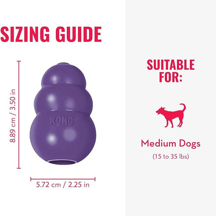 KONG Senior - Dog Toy with Gentle, Natural Rubber - Durable Dog Toy for Older Dogs - Use Treats with Stuffable Chew Toy - Treat Toy for Chewing & Fetching - for Medium Dogs