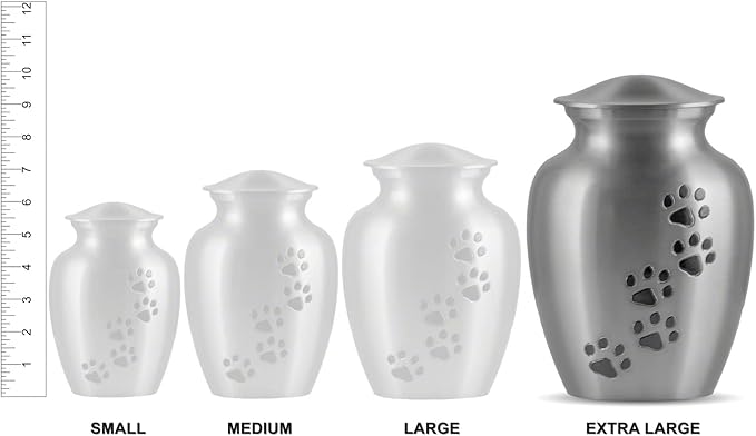 Ottillie Paws Elite Series Personalized Pet Urn for Dogs and Cats - Pet Memorial Urns with Custom Engraving (Pewter, Horizontal, Brass, X-Large)