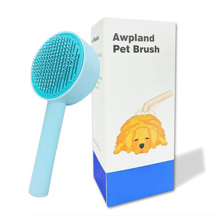 Cat and Small Dog Deshedding Brush with Release Button for Removing Loose Hair, Tangles, and Promoting Skin Friendliness