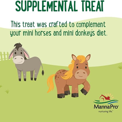 Manna Pro Farmhouse Favorites Mini Horse & Mini Donkey Treats –Baked Snack for Mini Horses & Mini Donkeys – Hand Mixed Treat – Oats, Apple & Banana Flavored – 3lb Bag