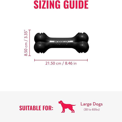 KONG - Extreme Goodie Bone - KONG's Most Durable Natural Rubber Dog Bone for Power Chewers - Black - For Large Dogs
