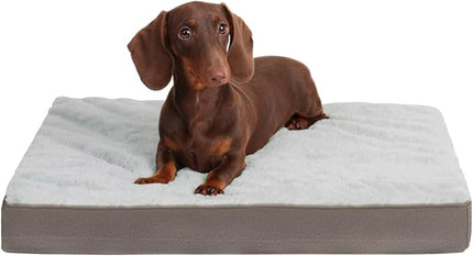 KSIIA Orthopedic Dog Bed, Egg Crate Foam Pet Mat with Removable Cover, Plush Waterproof & Washable Small Dogs Bed, 17x12 Inch, Gray