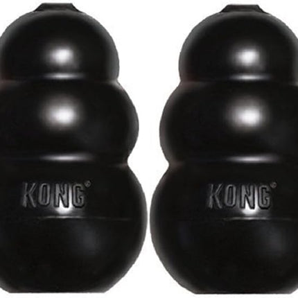 Kong Extreme Dog Toy 2-Pack, Large - Tough Chew Toys for Aggressive Chewers - Black Durable Rubber