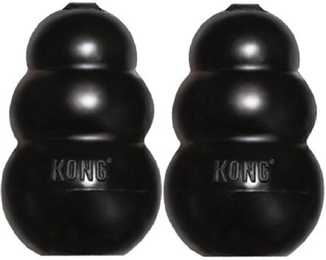 Kong Extreme Dog Toy 2-Pack, Large - Tough Chew Toys for Aggressive Chewers - Black Durable Rubber
