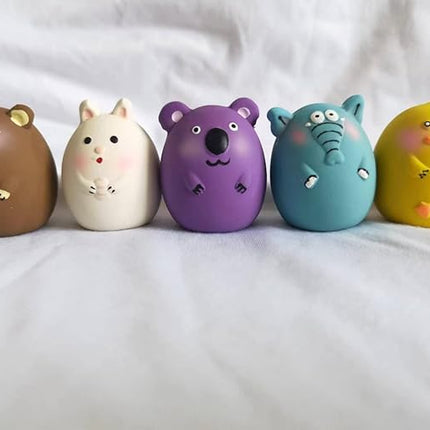 Jalousie 2.4 in Small Latex Dog Squeaky Toys - Soft Rubber Puppy Chew Toy, Animal Ball for Fetch Play - Small Medium Pets (Animal 5 Pack - Small)