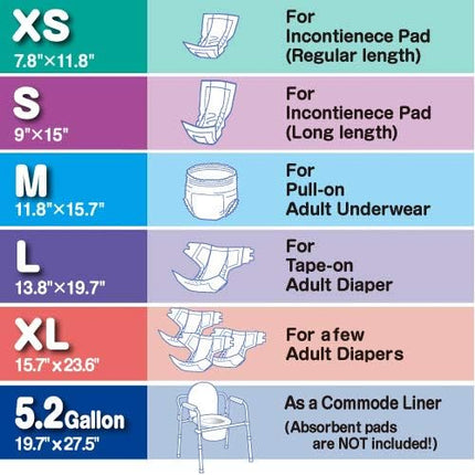 BOS Amazing Odor Sealing Disposable Bags for Diapers, Ostomy Bags, Pet Waste or any Sanitary Product Disposal -Durable and Unscented [Size:L, Color:White] (60 count, Pack of 1)