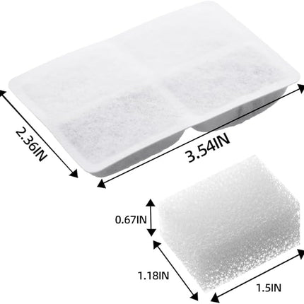 Carbon Replacement Filters for Cat and Dog Fountain, Premium Pet Water Fountain Dispenser Filters (10 Packs for Pure White)