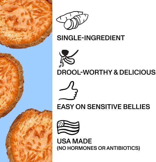 Spot & Tango Sweet Potato Bites Dog Treats - Single Ingredient, 100% Sweet Potato - Air-Dried Snacks - Grain & Gluten-Free - USA-Made - for Small, Medium, and Large Dogs