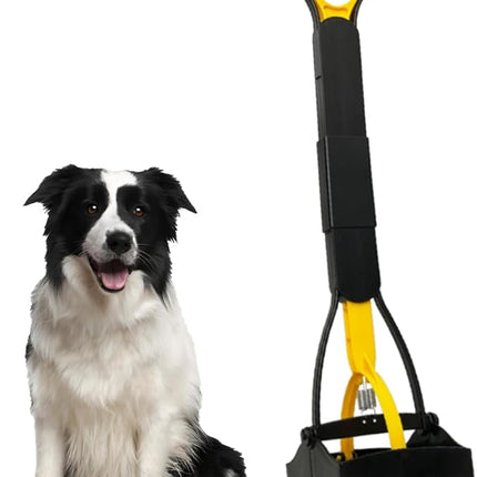 Dog Pooper Scooper for Large Medium & Small Dogs Heavy Duty,Long Handled Dog Poop Scooper for Grass,Durable Dog Poop Pick Up Tool (Yellow)